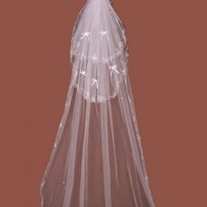 Beautiful 3 Layer Cathedral with Embroidery Wedding Veil