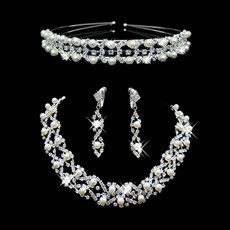 Spring Crystal Earring Necklace Tiara Set Wedding Bridal Jewelry Collection