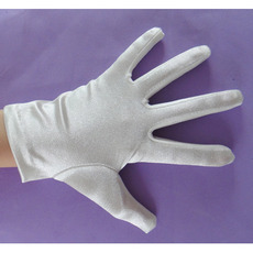 Short Simple Wrist Elastic Satin Flower Girl/ First Communion Gloves