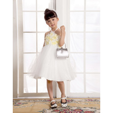 Discount A-line Empire Halter Knee Length Easter Dresses/ Flower Girl Dresses