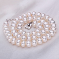 White 7.5 - 8.5mm Freshwater Off-Round Pearl Necklace