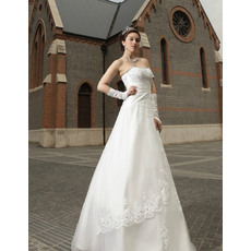 Shimmering Crystal Beaded A-Line Tulle Wedding Dresses with Asymmetrical Draping
