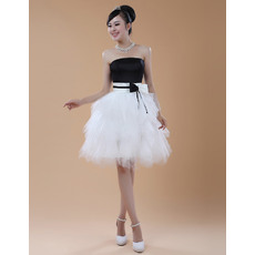 Discount A-Line Strapless Knee Length Tulle Cocktail Dresses
