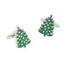 Christmas Tree Diamonded Ornaments Cufflinks for Christmas with Boxes