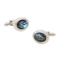 Elegant Oval Conch Mens' Cufflinks for Party/ Wedding/ Business