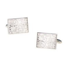 Rectangle Engraving Ornaments Cufflinks for Party/ Wedding/ Business