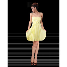 Simple Empire Sexy Strapless Chiffon Short Homecoming/ Party Dresses