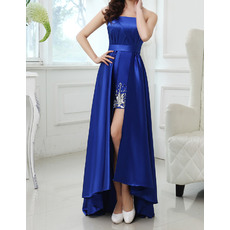 Stylish & Chic Strapless Satin Evening Party Dresses with Overlay Skirt