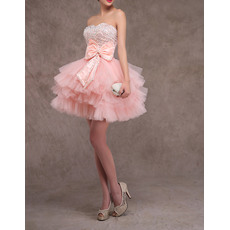 Ravishing Beading Embellished Sweetheart Short Homecoming Dresses with Tiered Skirt