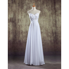 Graceful Sweetheart Empire Full Length Chiffon Wedding Dresses with Beaded Embroidered Bodice
