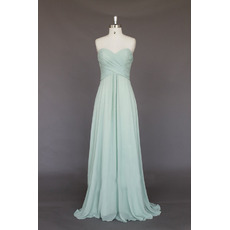 Elegant Sweetheart Sleeveless Floor Length Chiffon Bridesmaid Dresses