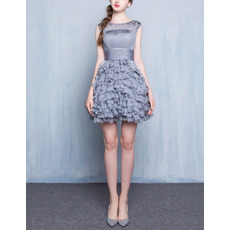 New Style Sleeveless Short Chiffon Ruffled Skirt Cocktail Dresses