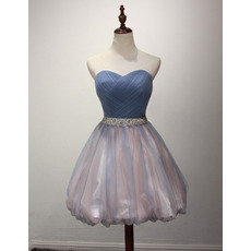 Perfect Sweetheart Short Tulle Homecoming Party Dresses with Bubble Hem