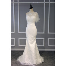 Perfect Sheath One Shoulder Lace Wedding Dresses