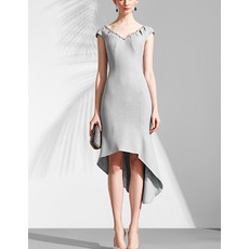 New Style V-Neck High-Low Asymmetric Cocktail Party Dresses