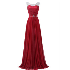 Graceful Formal Pleated Evening/ Prom Party Dresses with Rhinestone Beading Detail