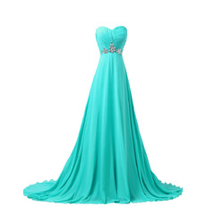 Elegance Sweetheart A-line Chiffon Evening/ Prom Party Dresses with Rhinestone Detail