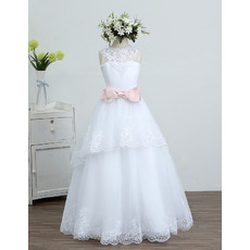 Discount Pretty A-Line Long Length Organza Flower Girl/ First Communion Dresses with Layered Draped High-Low Skirt