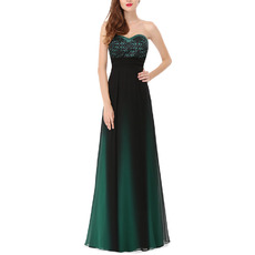 New Style A-Line Sweetheart Floor Length Satin Evening Dresses