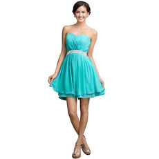 Perfect Sweetheart Short Chiffon Homecoming Dresses with Beaded Crystal Waist