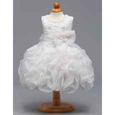 Cute Short Lace Organza Flower Girl Dresses for Wedding with Ruffles Galore
