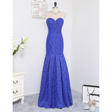 Gorgeous Crystal Beading Neckline Mermaid Sweetheart Floor Length Lace Prom/ Formal Dresses