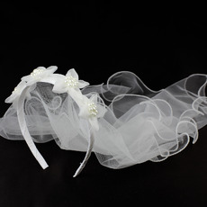lovely Pearl Floral Holy Communion Flower Girl Tiara Headpiece with Comb Veil