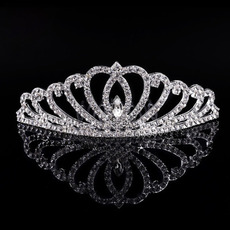Classy Sparkling Crystals Silver First Communion Flower Girl Tiara/ Wedding Headpiece