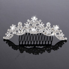 Beautiful New Design Crystals Silver First Communion Flower Girl Tiara Comb