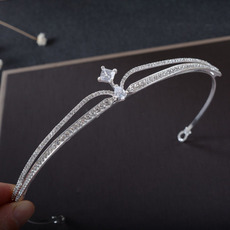 Simply Beautiful Alloy With Crystal Embellished Wedding Tiara
