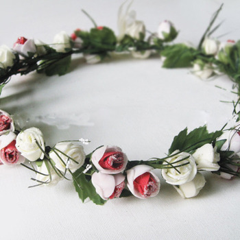 Pretty Simulation of Small Rose Bride Hair Ornaments/ Garland/ Wreath