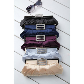 Fitted Satin Evening Handbags/ Clutches/ Purses with Rhinestone