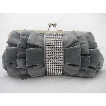 Elegant Silk Evening Handbags/ Clutches/ Purses with Rhinestone