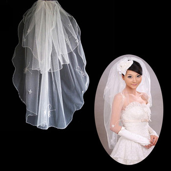 2 Layers Tulle Wedding Veil with Applique