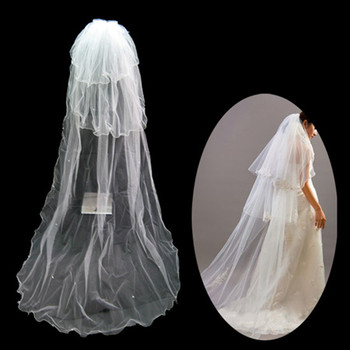 3 Layers Tulle Wedding Veil with Beading