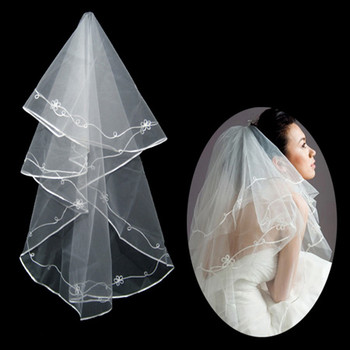 1 Layer Tulle Wedding Veil with Applique