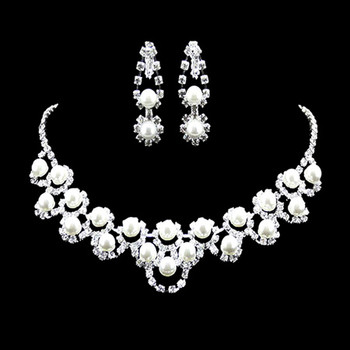 Timeless Crystal Earring Necklace Set Wedding Bridal Jewelry Collection
