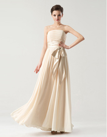 Sweet Empire Strapless Ankle Length Chiffon Bridesmaid Dresses