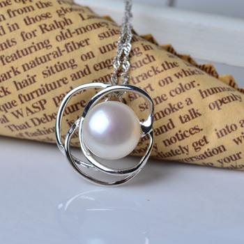Inexpensive White Off-Round 11-12mm Freshwater Natural Pearl Pendants