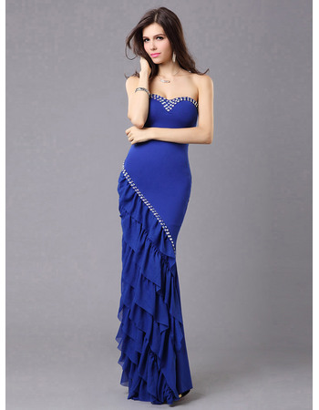 Sultry Sweetheart Chiffon Evening Party Dresses with Asymmetrical Layered/ Tiered Skirt