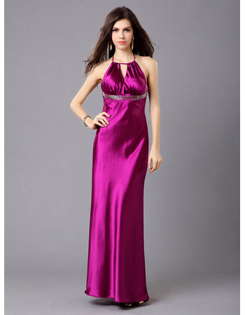 Pretty Halter-neck Column/ Sheath Evening Dresses with Keyhole and Beading Detail