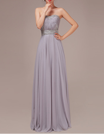 Elegant Beading Embellished Chiffon Evening Dresses with Ruching Bust
