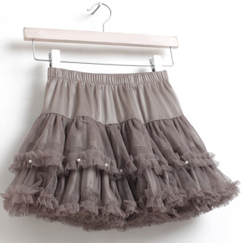 Girls' Cute Tulle Mini Skirts with Beads and Ruffle