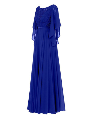 Elegant Illusion V-neckline Plus Size Chiffon Mother Dresses for Party with Flutter Sleeves