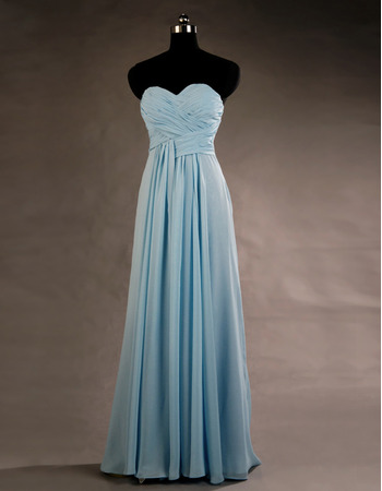 Vintage Sweetheart Floor Length Chiffon Lace-Up Bridesmaid Dresses