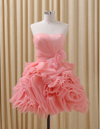 Custom Sweetheart Short Organza Homecoming Dresses with Breathtaking Ruffle Skirt
