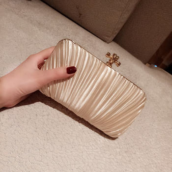 Elegance Satin Pleated Evening Party Handbags/ Purses/ Clutches