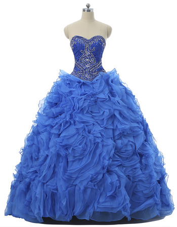 Classy Ball Gown Sweetheart Floor Length Prom/ Quinceanera Dresses with Detachable Ruffled Tiered Skirts