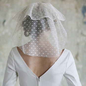 Beautiful 2 Layers Short Tulle with Dot Ivory Wedding Veils