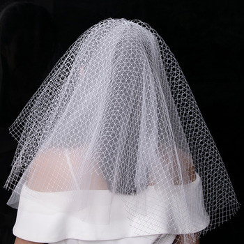 Beautiful 2 Layers Short Tulle Net White Wedding Veils
